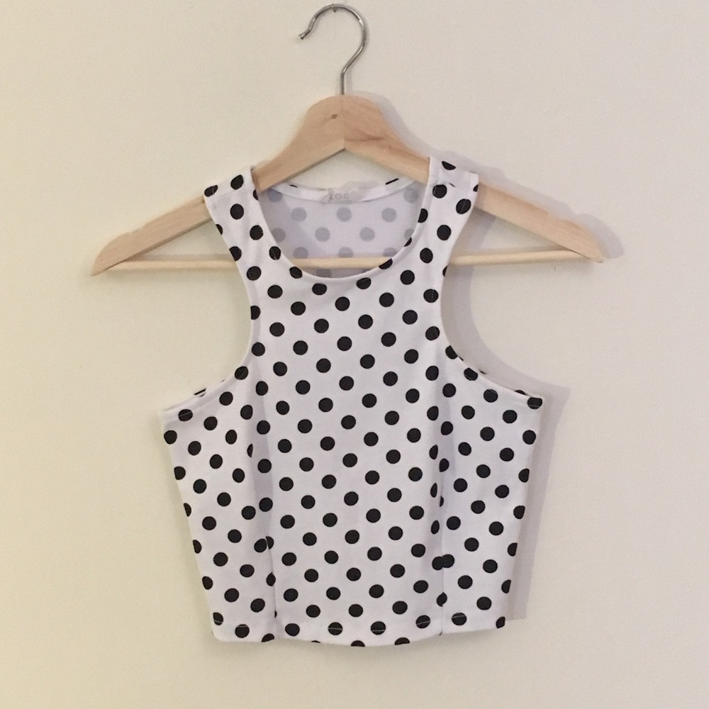 [tobi] polka dot crop top